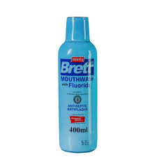 Brett Antiseptic Antiplaque Minty Mouth Wash with Fluoride