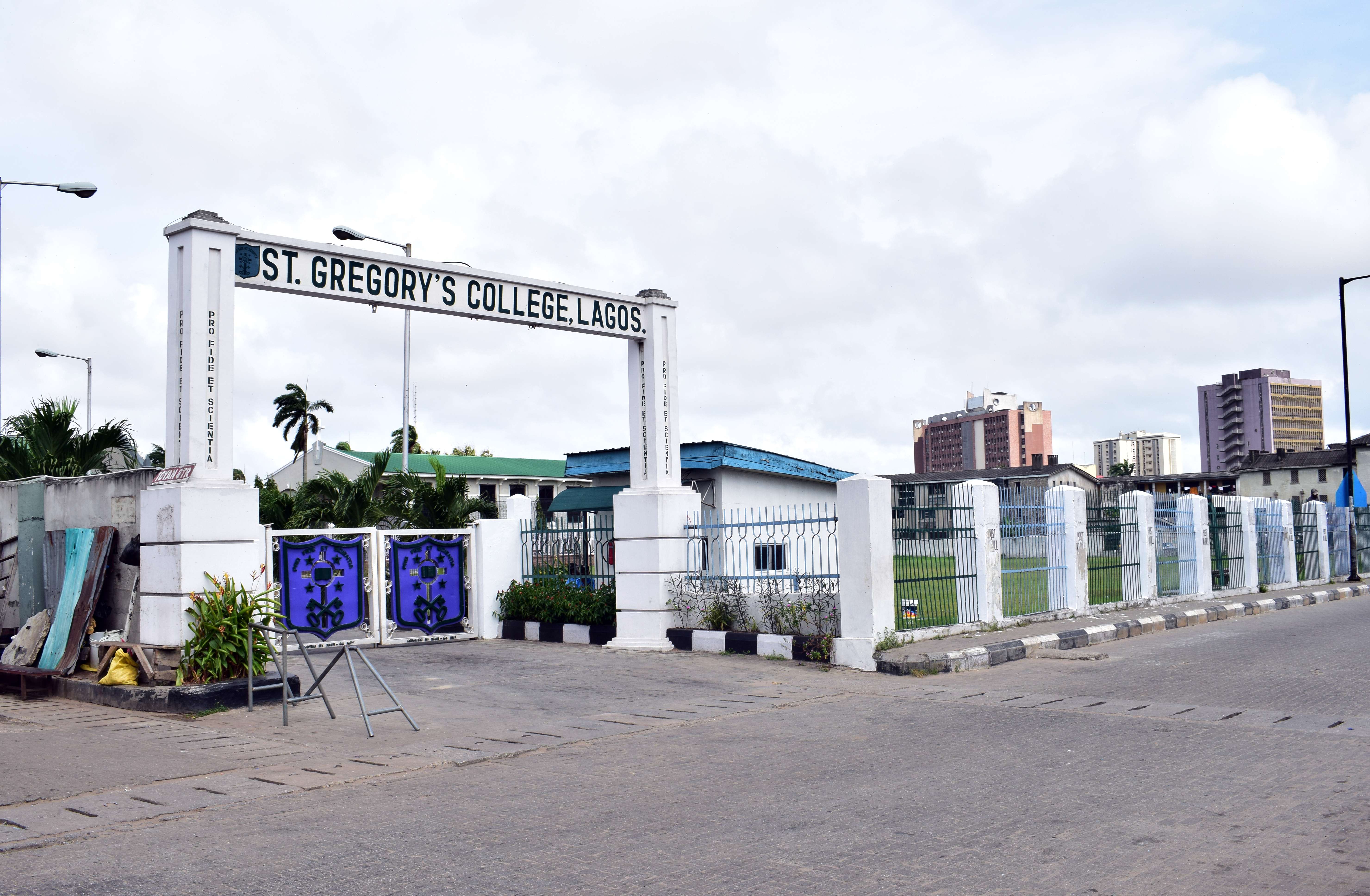 The iconic colonial-era architecture and administrative block of St. Gregory's College in Ikoyi, Lagos