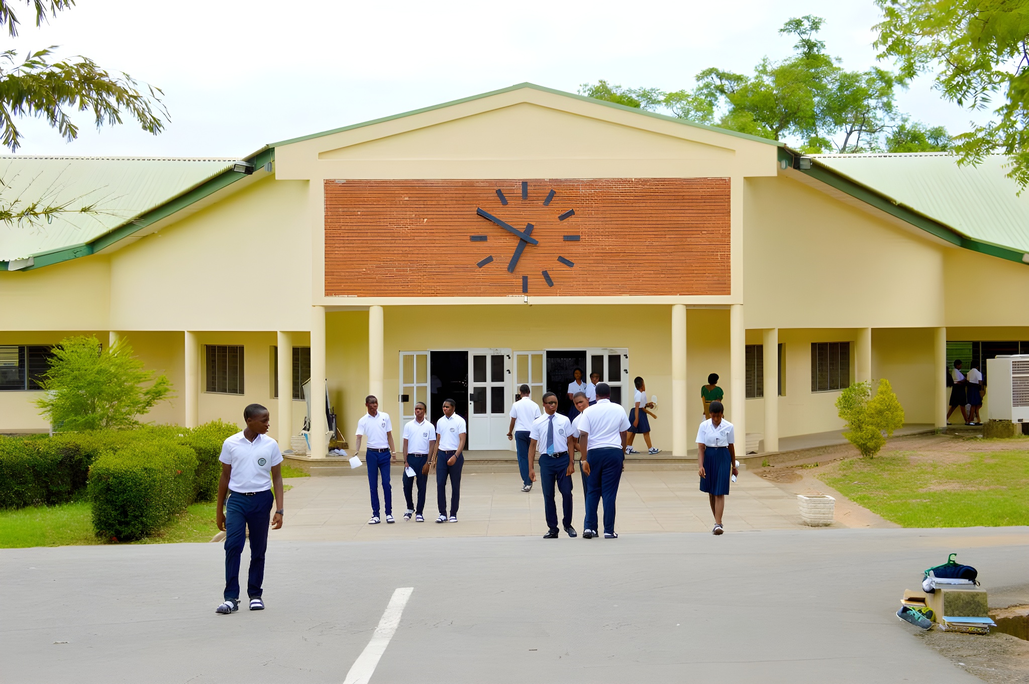 Sprawling green campus and administrative buildings of Loyola Jesuit College in Abuja